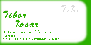 tibor kosar business card